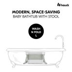 Hauck Πτυσσόμενη Μπανιέρα Wash n Fold L White Sage - Image 2