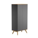 Bebejou - Ντουλάπα δίφυλλη Nature Graphite/Oak
