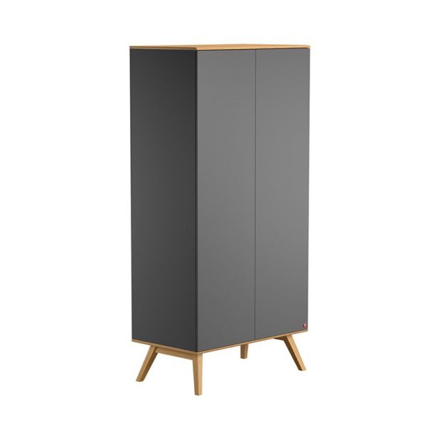 Bebejou - Ντουλάπα δίφυλλη Nature Graphite/Oak