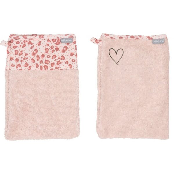Bebejou - Γάντι μπάνιου Leopard Pink 2 τμχ