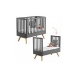 Bebejou - Βρεφικό κρεβάτι Nature Baby Graphite/Oak 0.70 x1.40