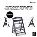 Hauck Καρέκλα Φαγητού Ξυλινη Alpha+ Dark Grey - Image 2